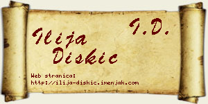 Ilija Diskić vizit kartica
